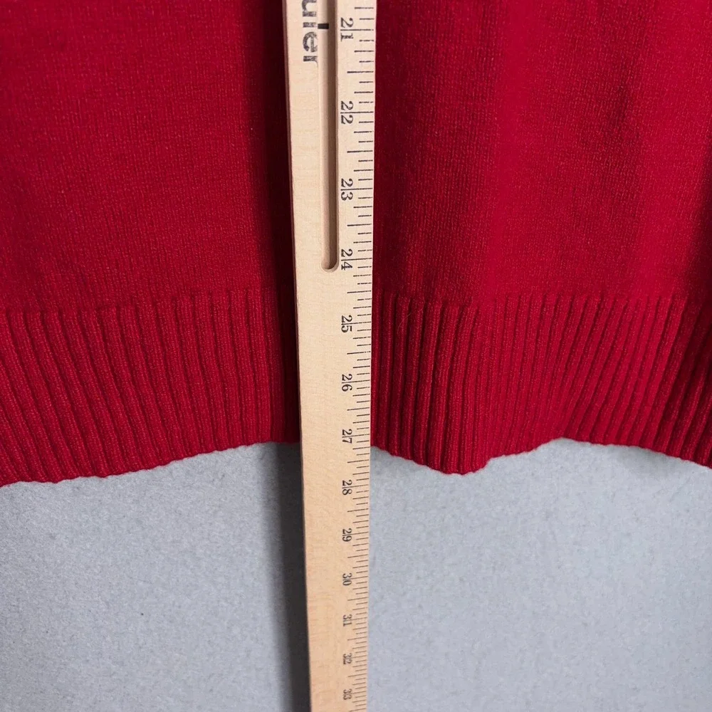 Banana Republic Sweater Mens Medium Red Mock Neck Cotton Blend Casual Preppy